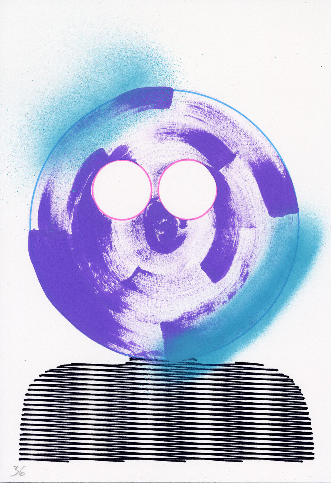 Daniel Savage bust portrait pen plotter print, classical bust rendered in line art, experimental portrait illustration