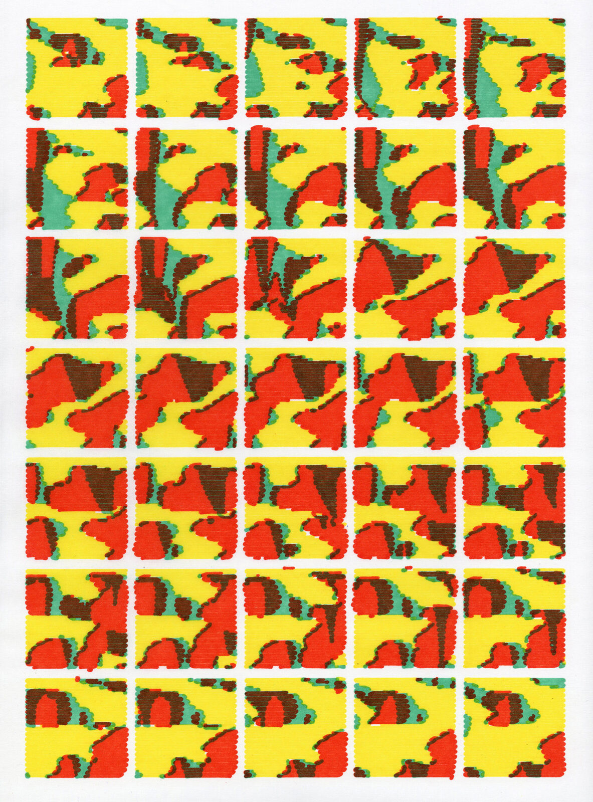 Daniel Savage canyon panoramic strip, horizontal pen plotter landscape with topographic line layers, fine art generative print