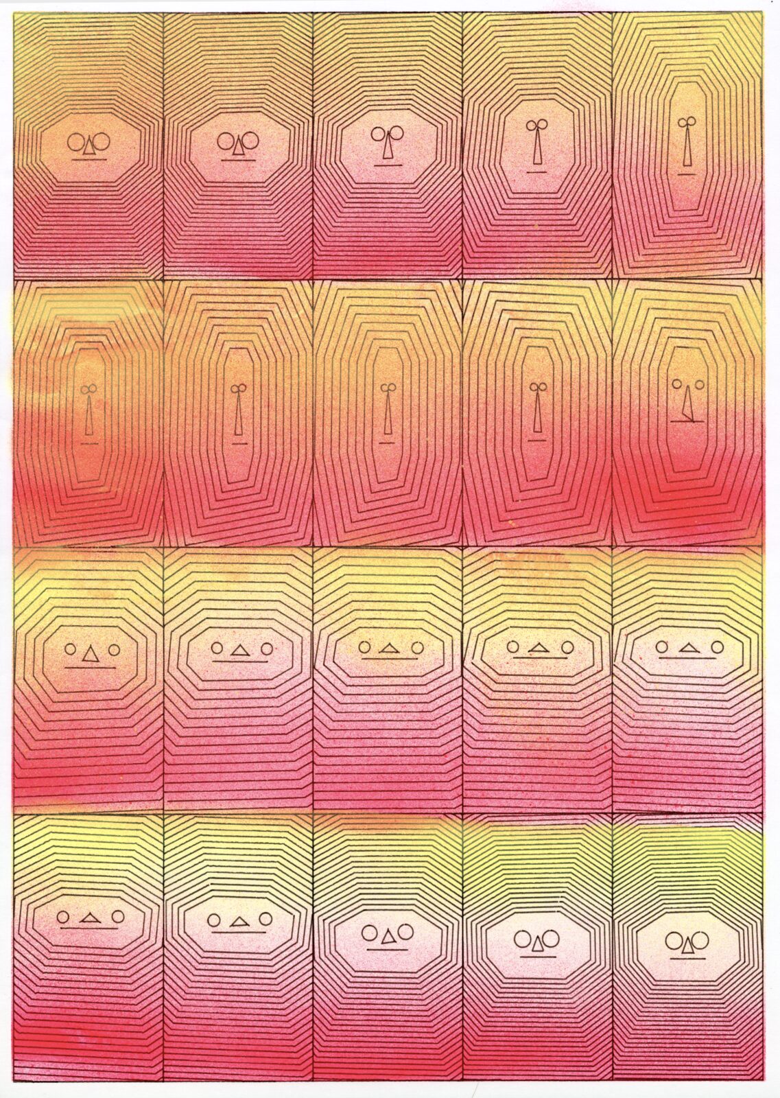 Daniel Savage pen plotter print, detailed generative line drawing with intricate layered patterns, experimental illustration and fine art