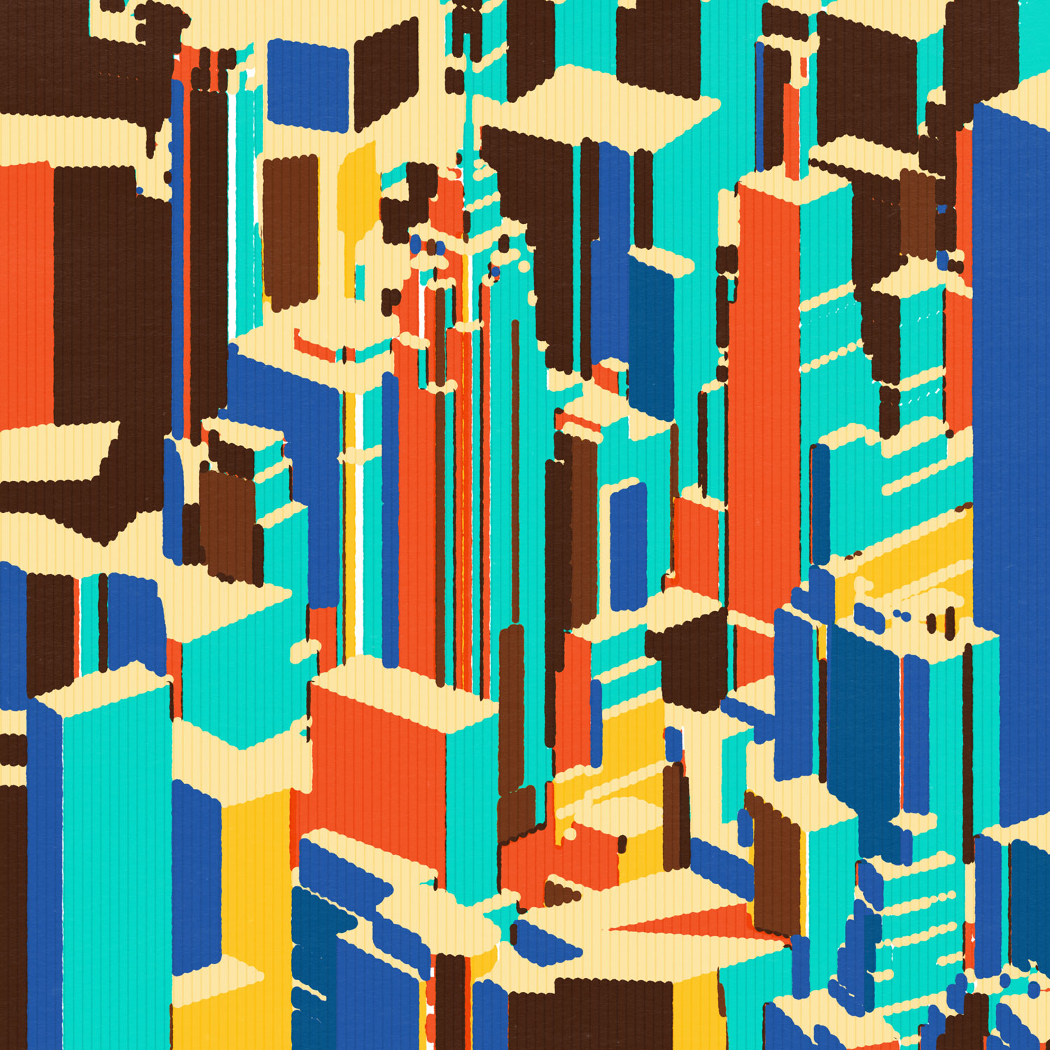 Daniel Savage illustration for Hermès, city-inspired artwork with pen plotter technique