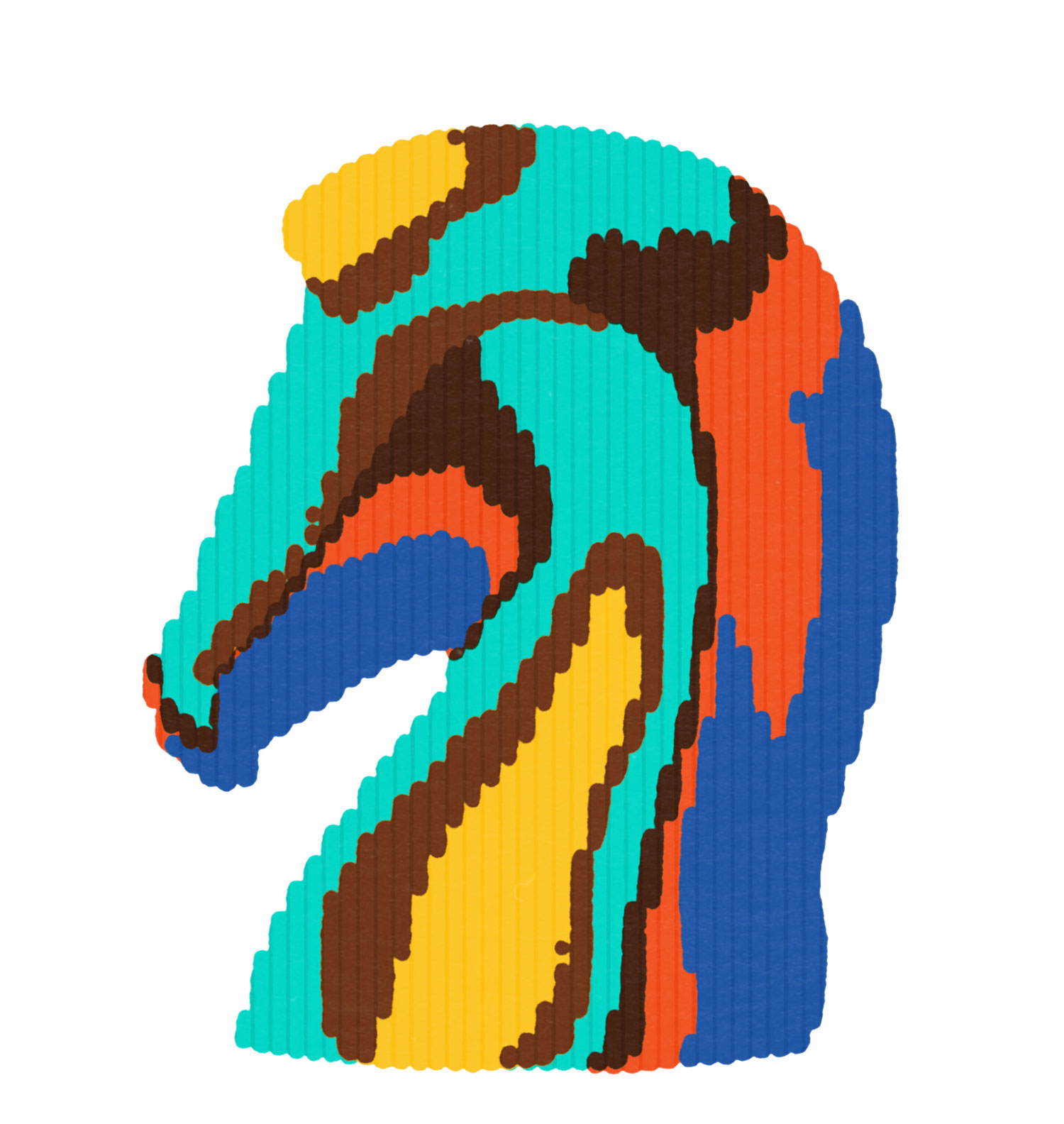 Daniel Savage illustration for Hermès, horse head artwork with pen plotter technique