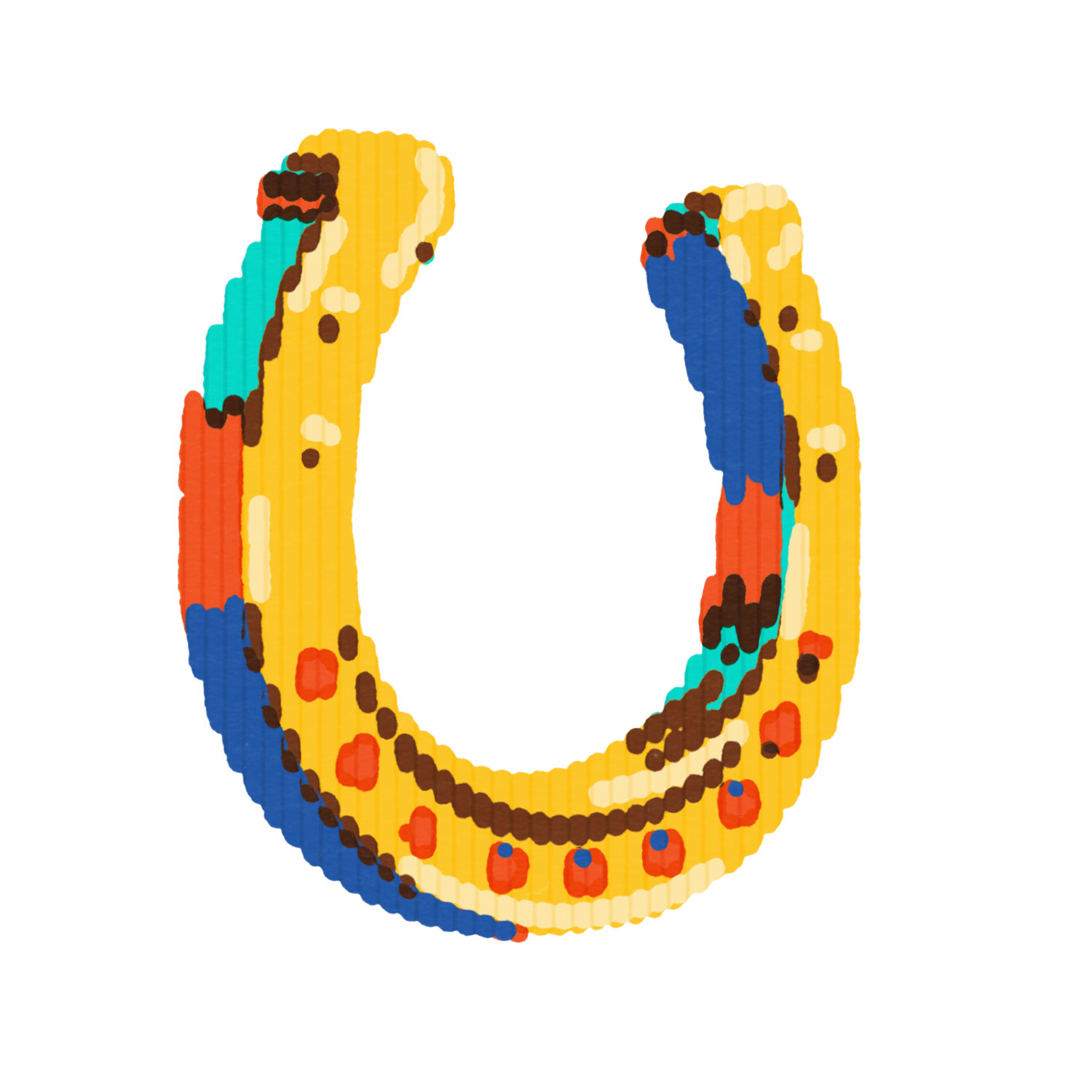 Daniel Savage illustration for Hermès, horseshoe artwork with pen plotter technique