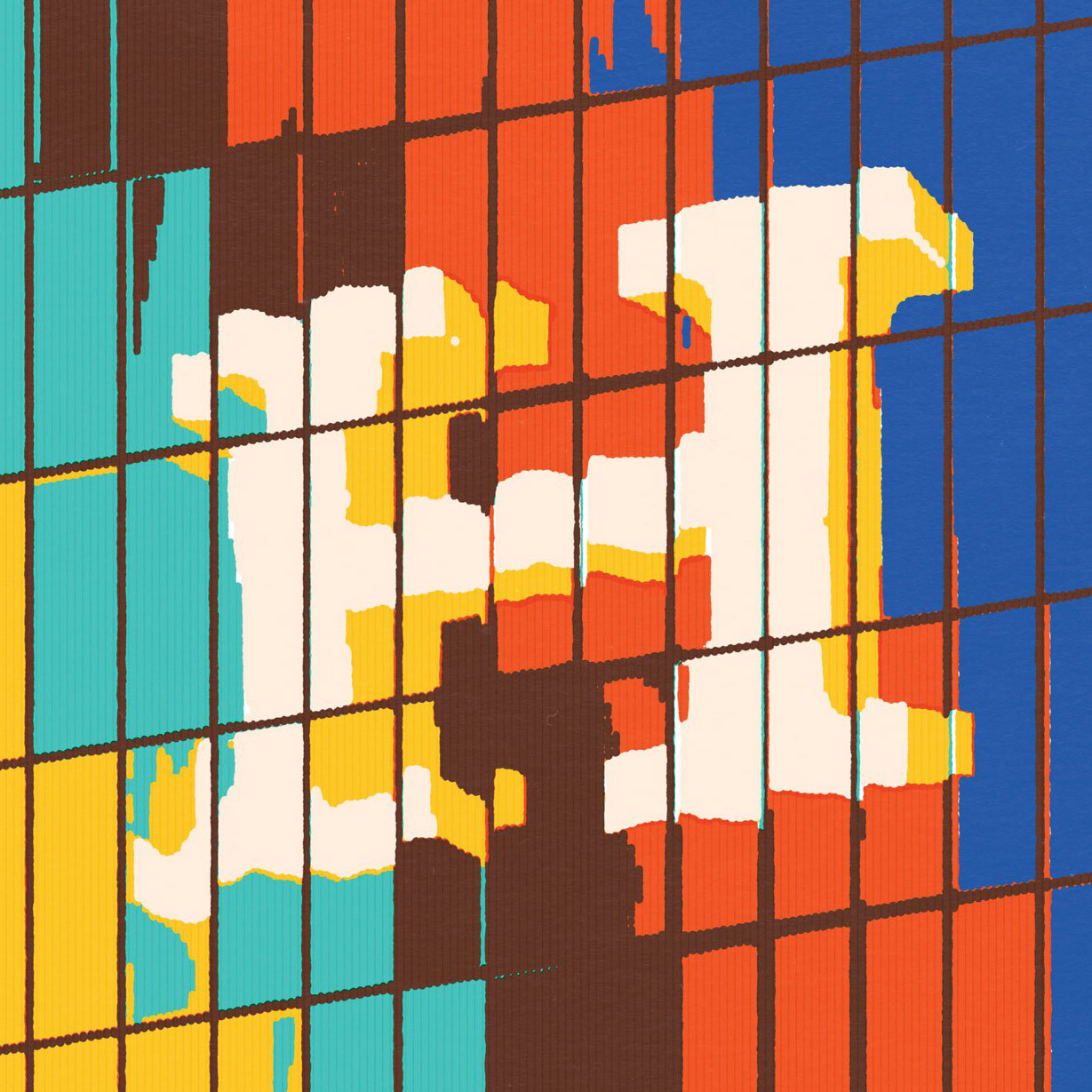 Daniel Savage illustration for Hermès, skyscraper artwork with pen plotter technique