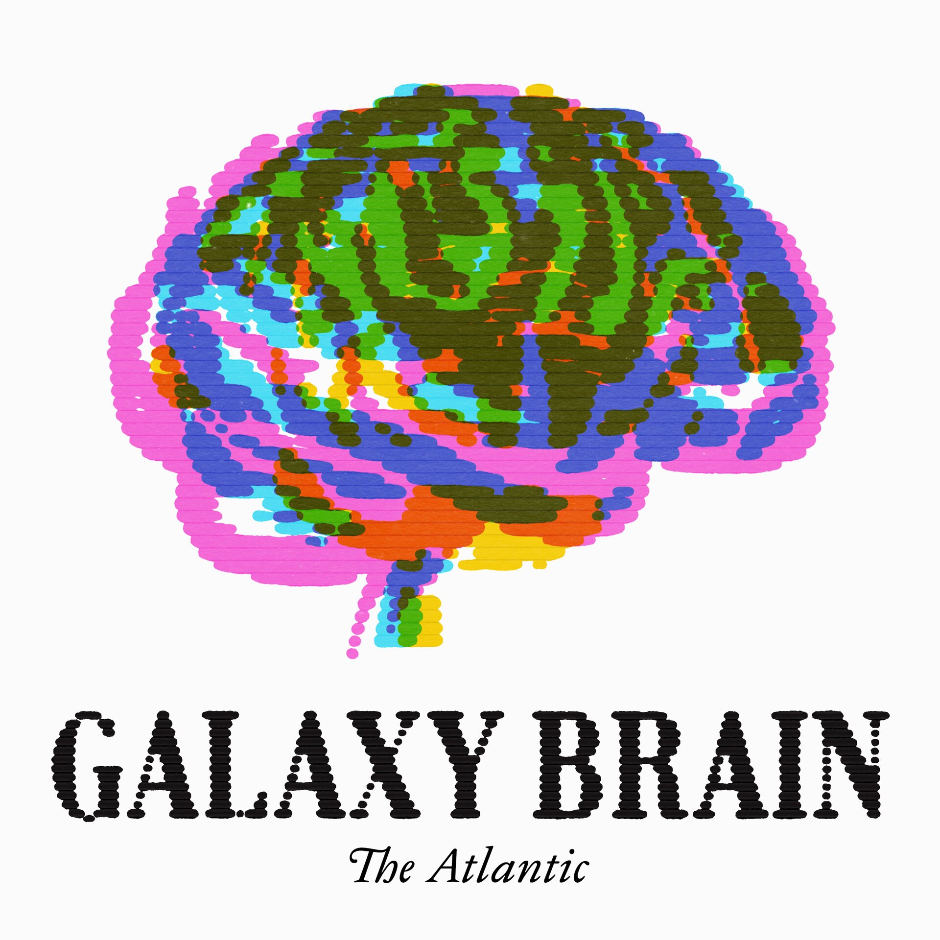 Daniel Savage illustration for The Atlantic Galaxy Brain column, editorial artwork with abstract pen plotter composition